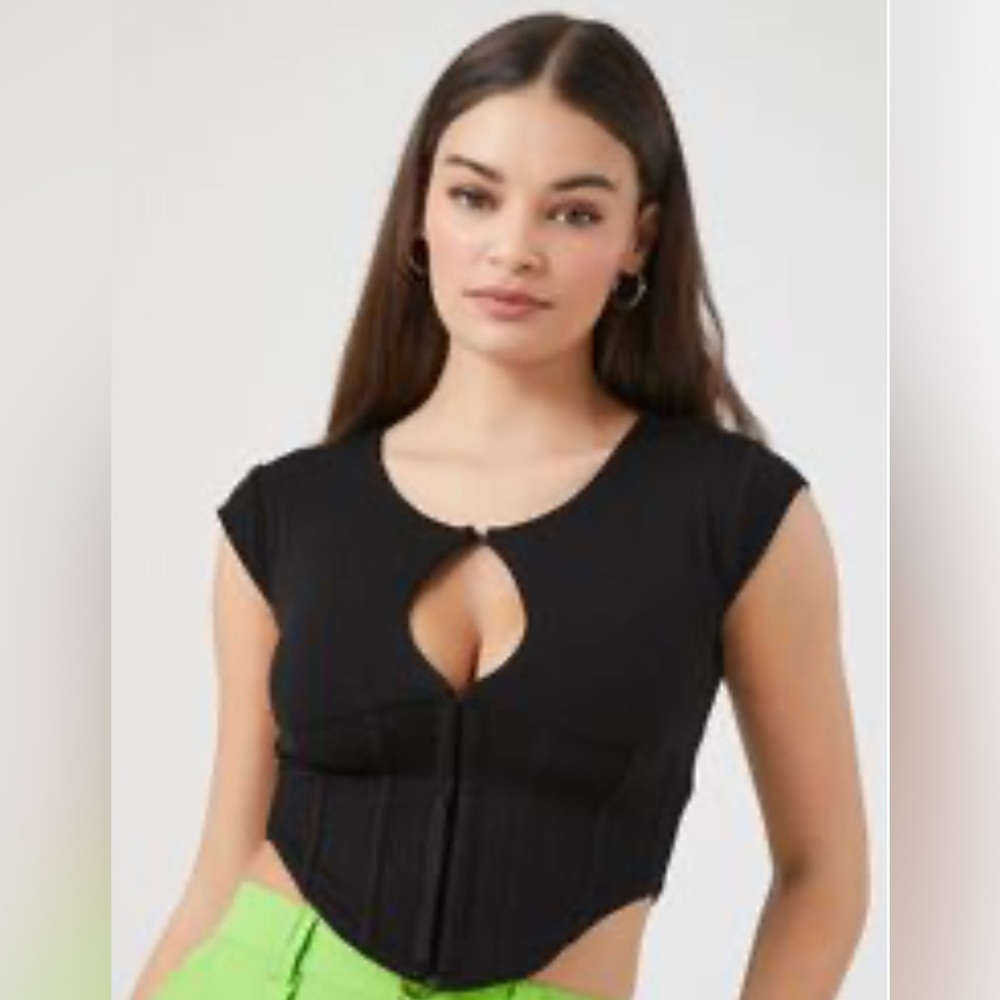 NWOT black corset top size medium